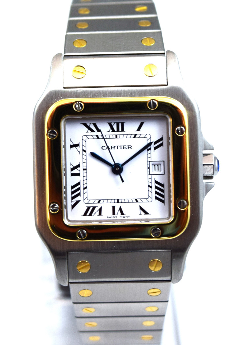 Cartier Damenuhr Cartier Bicolor Uhr Cartier Santos Galbee 1057930